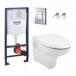 G + V 2 - set 5v1- Rapid SL pro WC + tlačítko + úchyty + závěsné WC Vima + WC sedátko
